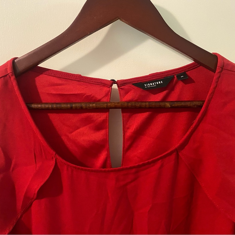 Reitmans Red Long Sleeve Dress with Ruffles - Picture 4 of 5